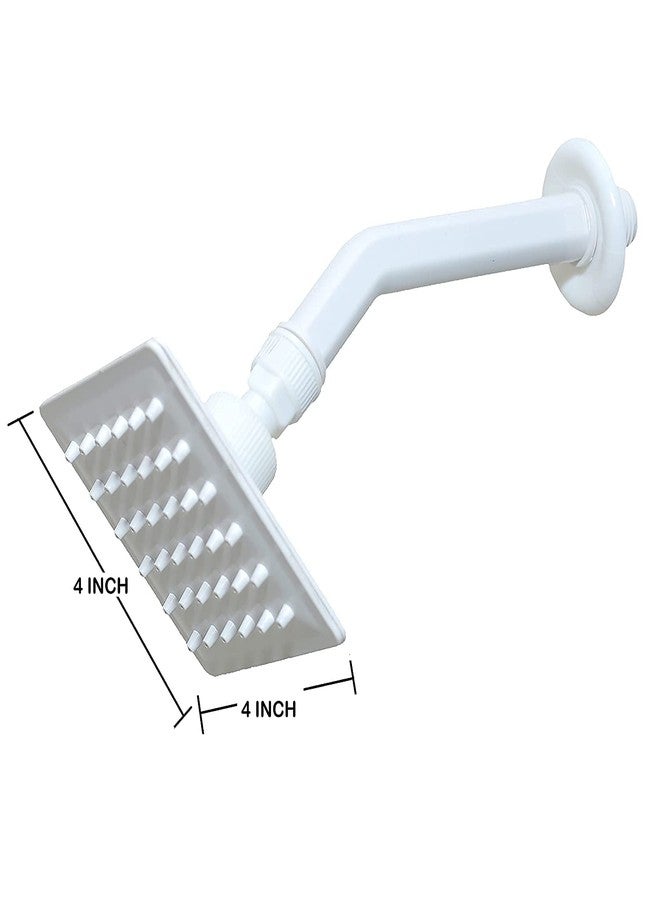 MHS PVC SQUARE OVER HEAD SHOWER WITH SHOWER ARM AND WALL FLANGE WHITE (2) - Image 2